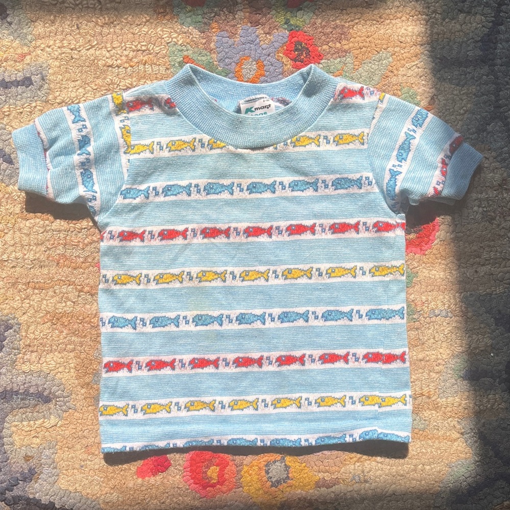 Vintage early 80s toddler fish T shirt, 6-12m